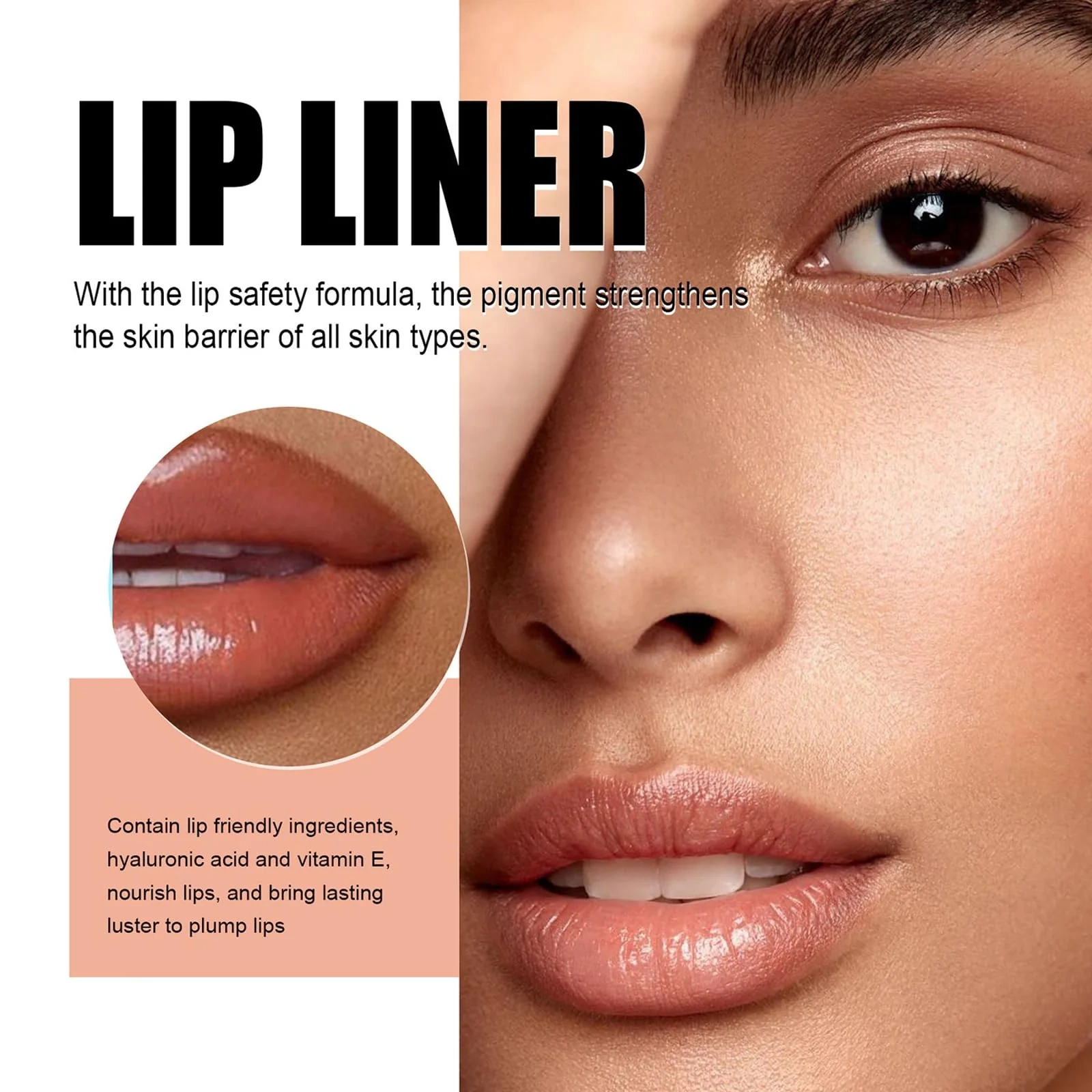 Lakerain peel-off lip liner source product graphic showing product details, usage, shade, or benefit information.